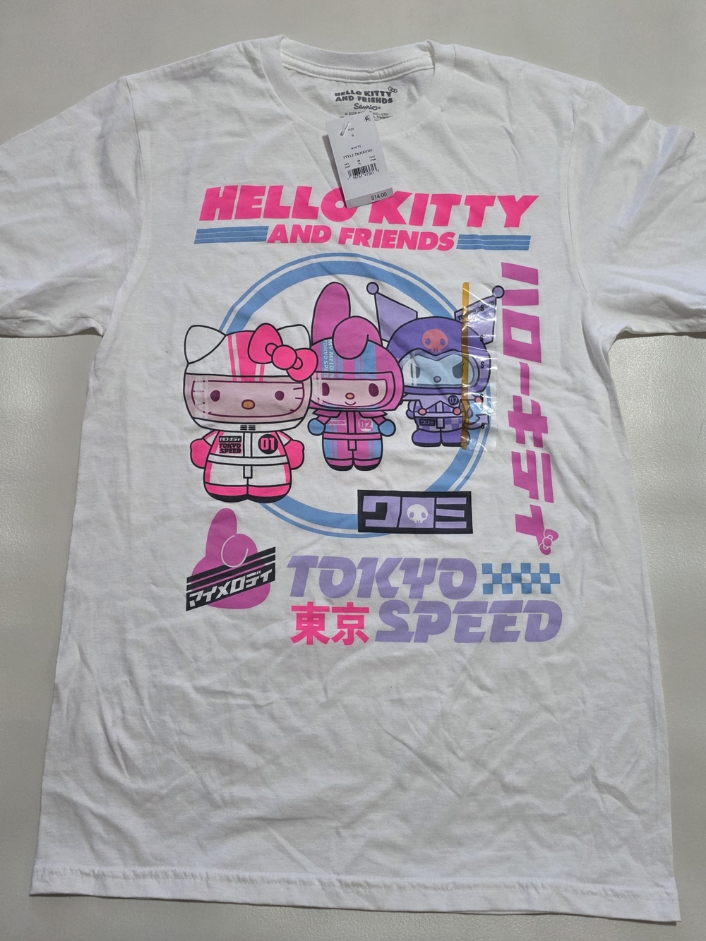 Hybrid Apparel Hello Kitty and Friends Graphic Tee - White, Pink, Blue